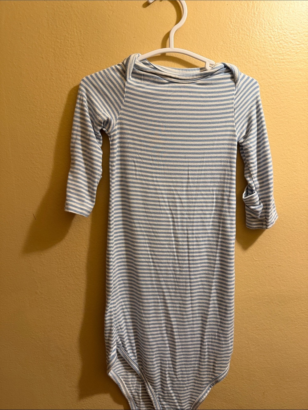 Angel Dear Light Blue & White Striped Baby Gown